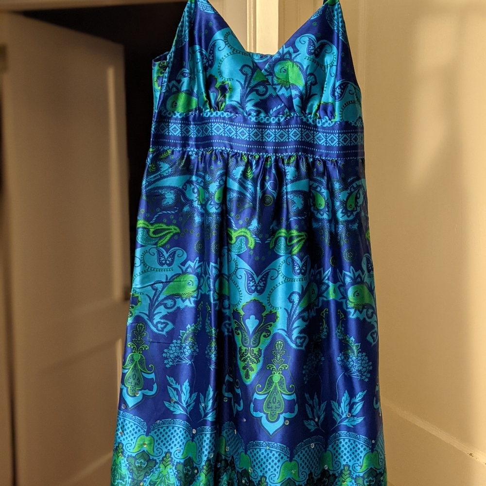 Silky wedding guest dress